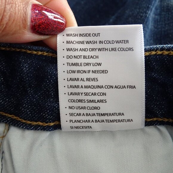 KanCan High Rise Distressed Denim Jean Shorts Women Size S Dark Wash Raw Hem NEW - Picture 8 of 12